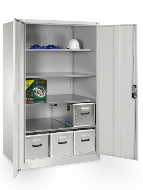 Produktbild Bedrunka+Hirth Flügeltürenschrank mit Muldengriffschloss in den Maßen 700 x 500 x 1950 mm