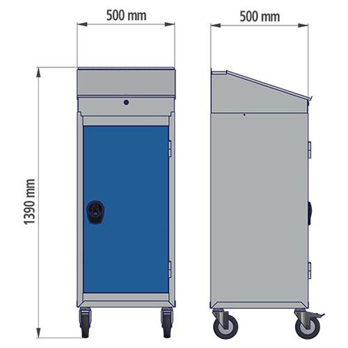 Produktbild Bedrunka+Hirth Flügeltürenschrank Typ 105 H 1400 mm mit Rolluntersatz Durchmesser 50 mm bild 2