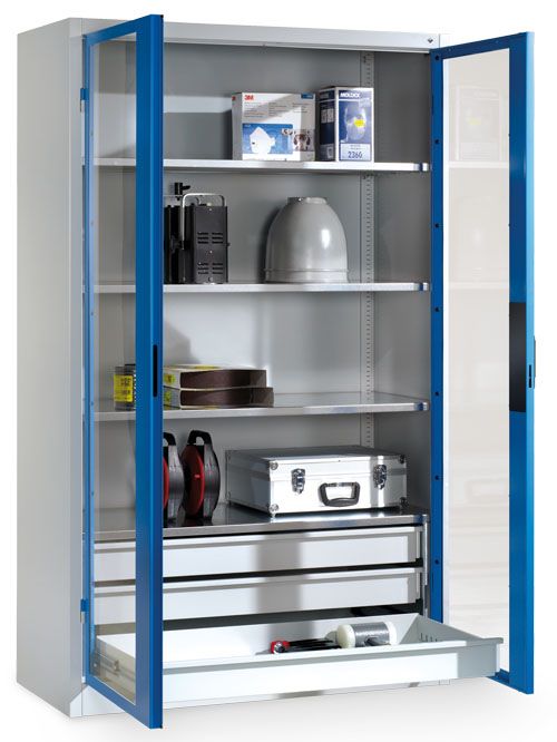 Produktbild Bedrunka+Hirth Flügeltürenschrank mit Schubladenblock 930 x 500 x 1950 mm