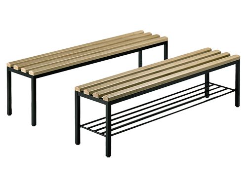 Produktbild Bedrunka+Hirth Freistehende Sitzbank mit Schuhrost 6 Füße 1960 x 353 mm RAL 7021