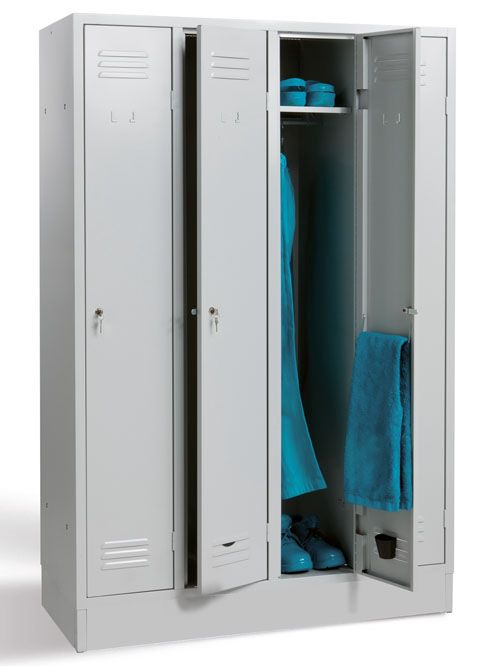 Produktbild Bedrunka+Hirth Garderobenschrank 3 Abteile mit 300 mm Hutboden 910 x 500 x 1800 mm