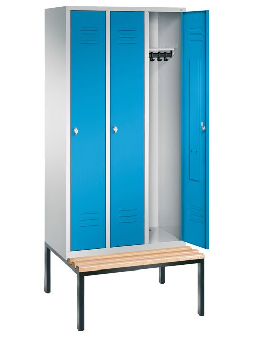 Produktbild Bedrunka+Hirth Garderobenschrank mit Sitzbank Abteilbreite 300 mm H 2090 mm