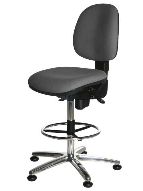 Produktbild Bedrunka+Hirth Hochstuhl in grau Sitzhöhe von 640 bis 760 mm mit Aufstiegshilfe