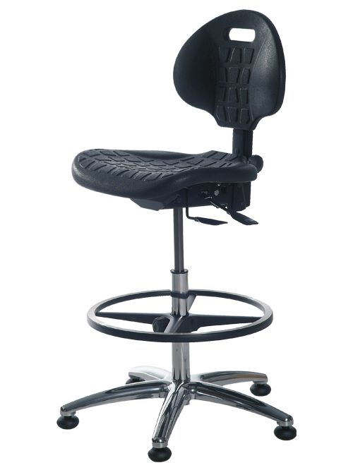 Produktbild Bedrunka+Hirth Hochstuhl
 Sitzhöhe von 540 bis 800 mm in schwarz mit Füßstütze