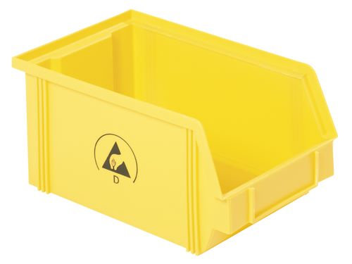 Produktbild Bedrunka+Hirth Sichtlagerkästen ableitfähig gelb Maße 100 x 95 x 50 mm 109 - 1010 Ohm