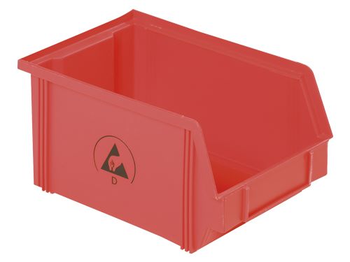 Produktbild Bedrunka+Hirth Sichtlagerkästen Maße 100 x 95 x 50 mm in rot