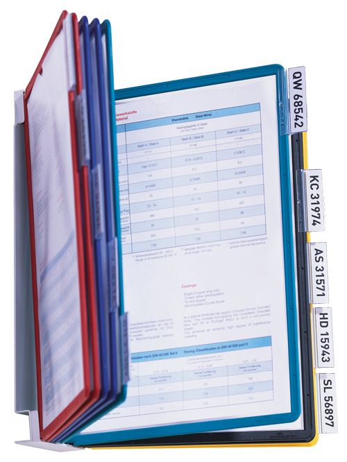 Produktbild Bedrunka+Hirth Infotafel A4 mit Wandhalter farbig sortiert BxTxH 390 x 260 x 325 mm