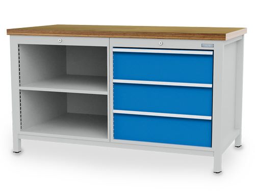 Produktbild Bedrunka+Hirth Kastenwerkbank mit 2 Leerfächer und 2 Schubladen 1500 x 750 x 959 mm