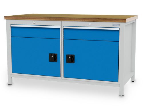 Produktbild Bedrunka+Hirth Kastenwerkbank Breite 1500 mm R24-24 2 x Schubladen 2 x Flügeltüren