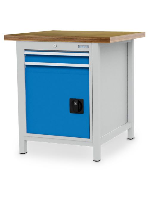 Produktbild Bedrunka+Hirth Kastenwerkbank klein mit 2 Schubladen 1 Tür 810 x 750 x 959 mm