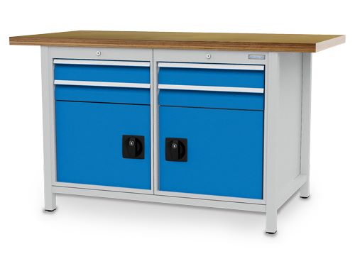 Produktbild Bedrunka+Hirth Kastenwerkbank B 1500 x T 750 x H 959 mm 4 x Schubladen 2 x Flügeltüren