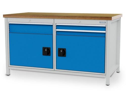 Produktbild Bedrunka+Hirth Kastenwerkbank 3 Schubladen 2 Flügeltüren 1500 x 750 x 959 mm bild 1