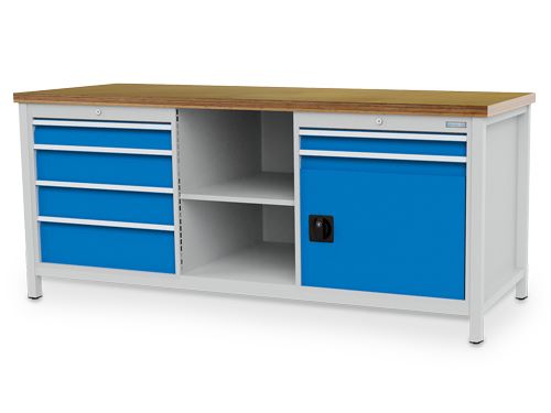 Produktbild Bedrunka+Hirth Kastenwerkbank mit Zylinderschloss 1 Flügeltür 2000 x 750 x 959 mm
