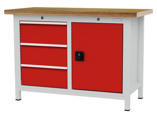 Produktbild Bedrunka+Hirth Kastenwerkbank 3 Schubladen sowie 1 Tür 1250 x 600 x 859 mm bild 1
