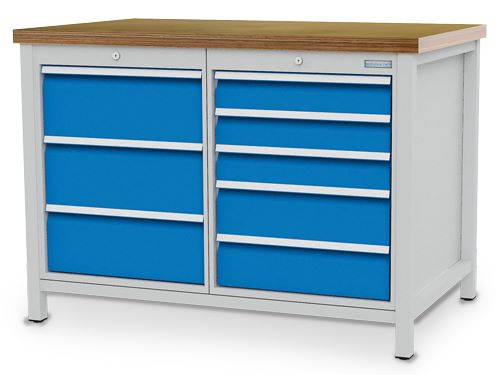 Produktbild Bedrunka+Hirth Kastenwerkbank Tiefe 750 mm R 18-24 8 x Schubladen Breite 1250 mm