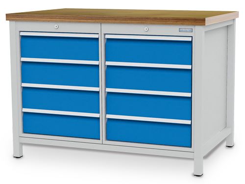 Produktbild Bedrunka+Hirth Kastenwerkbank 8 x Schubladen Breite 1250 x Tiefe 750 x Höhe 959 mm