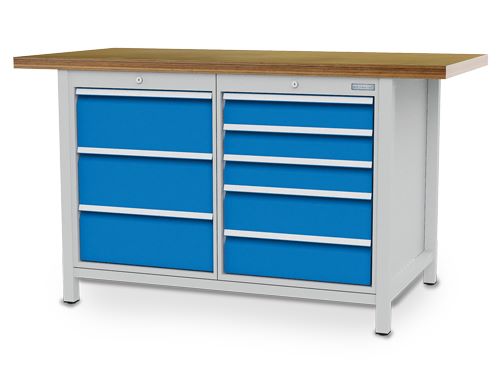 Produktbild Bedrunka+Hirth Kastenwerkbank Tiefe 750 mm 8 x Schubladen Buche Multiplex Platte