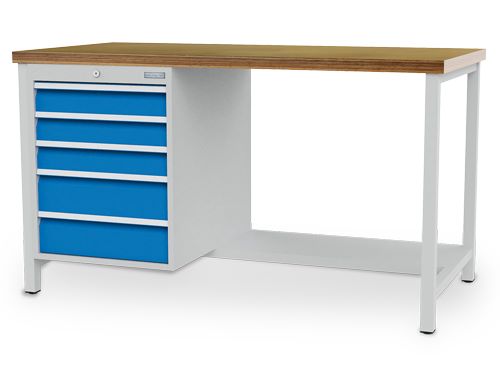 Produktbild Bedrunka+Hirth Kastenwerkbank Tiefe 750 mm R 18-24 5 x Schubladen Breite 1500 mm