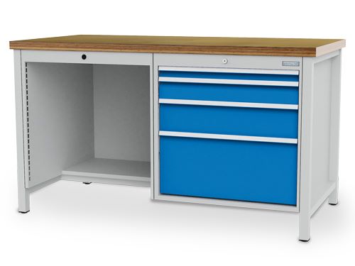Produktbild Bedrunka+Hirth Kastenwerkbank R 24-24 mit 4 breiten Schubladen 1500 x 750 x 959 mm