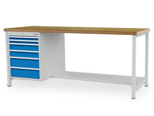 Produktbild Bedrunka+Hirth Kastenwerkbank 6 Schubladen Arbeitsplatte 40 mm 2000 x 750 x 959 mm
