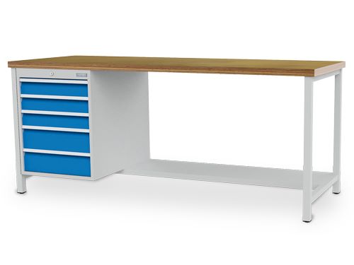 Produktbild Bedrunka+Hirth Kastenwerkbank 5 Schubladen Gesamtlast 1000 kg 2000 x 750 x 959 mm