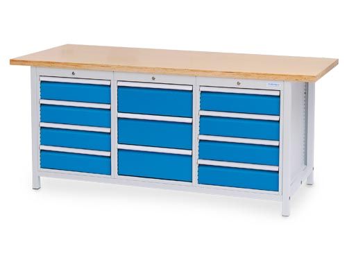 Produktbild Bedrunka+Hirth Kastenwerkbank R 18-24 mit 11 Schubladen in der Größe 2000 x 750 x 859 mm