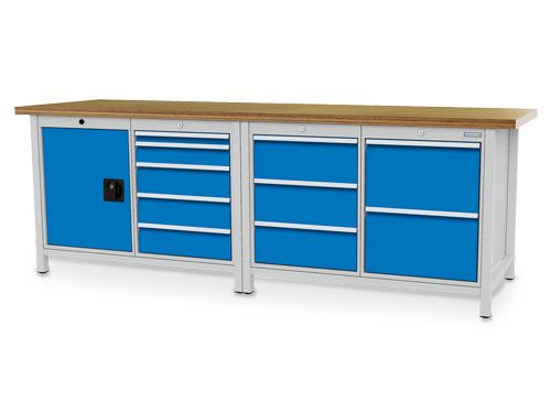 Produktbild Bedrunka+Hirth Kastenwerkbank mit Tür und Schubladen R 18-24 Maße 2500 x 750 x 859 mm