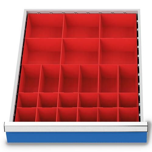 Produktbild Bedrunka+Hirth Kleinteilekästen Set 24 teilig R 18-24 Blendenhöhe 75 mm BxTxH 450 x 600 x 52 mm