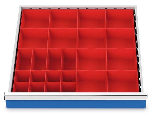 Produktbild Bedrunka+Hirth Kleinteilekästen Set 24 teilig R 24-24 Blendenhöhe 75 mm BxTxH 600 x 600 x 52 mm