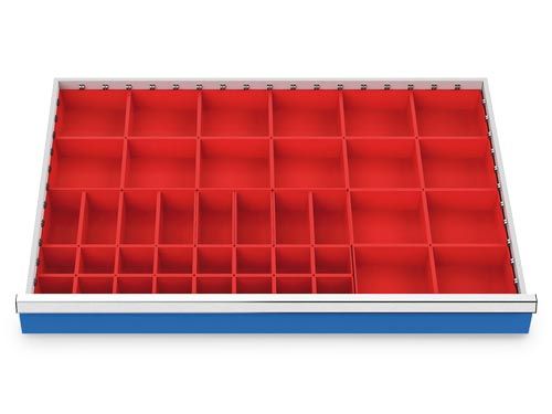 Produktbild Bedrunka+Hirth Kleinteilekästen Set 40 teilig R 36-24 Blendenhöhe 50 mm BxTxH 900 x 600 x 28 mm