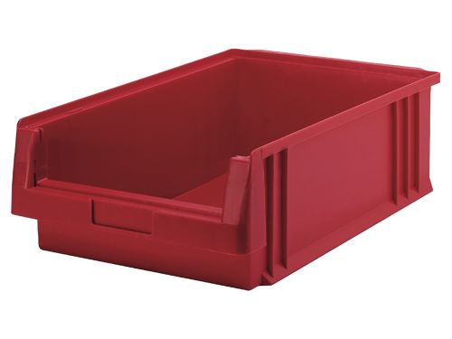 Produktbild Bedrunka+Hirth Kunststoff Sichtlagerkasten rot BxTxH 330 x 213 x 150 mm