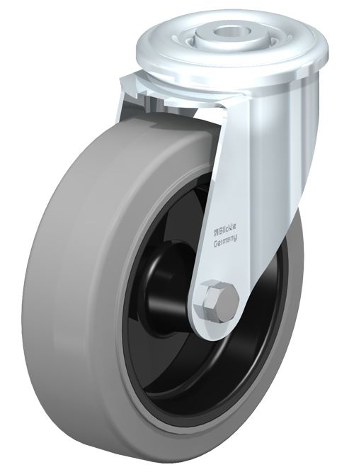 Produktbild Bedrunka+Hirth Lenkrolle Vollgummi ohne Feststeller Durchmesser 125 mm