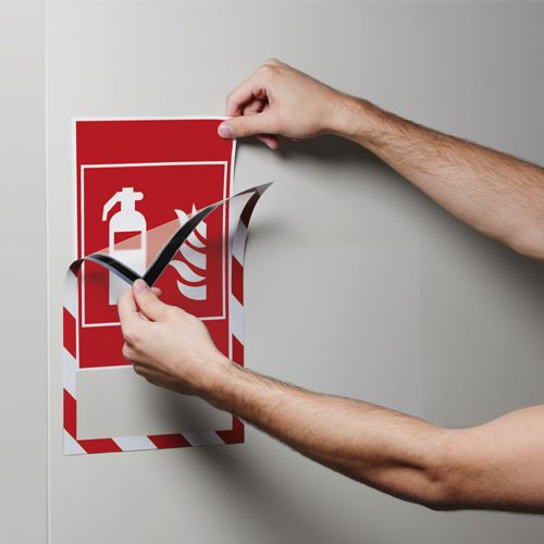 Produktbild Bedrunka+Hirth Magnetrahmen Security BxH 236 x 323 mm A4 kratzfest gelb-schwarz