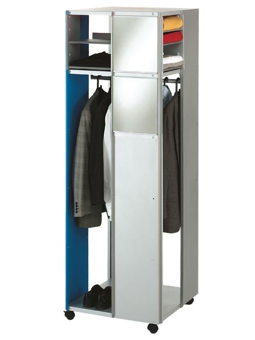 Produktbild Bedrunka+Hirth Garderobenschrank Kubik 5-3 620 x 620 x 1945 mm rollbar