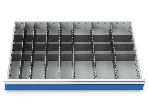 Produktbild Bedrunka+Hirth Metalleinteilung Set 31 teilig R 36-24 Blendenhöhen 200 / 250 / 300 mm