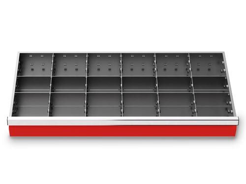 Produktbild Bedrunka+Hirth Metalleinteilung Set 17-teilig R 36-16 Blendenhöhe 75 mm BxTxH 900 x 400 x 75 mm