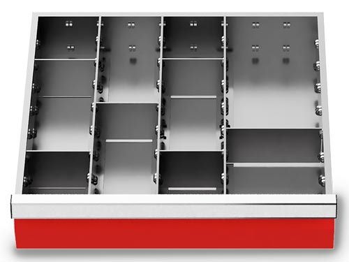 Produktbild Bedrunka+Hirth Metalleinteilung Set 9 teilig R 18-16 Blendenhöhe 75 mm BxTxH 450 x 400 x 75 mm