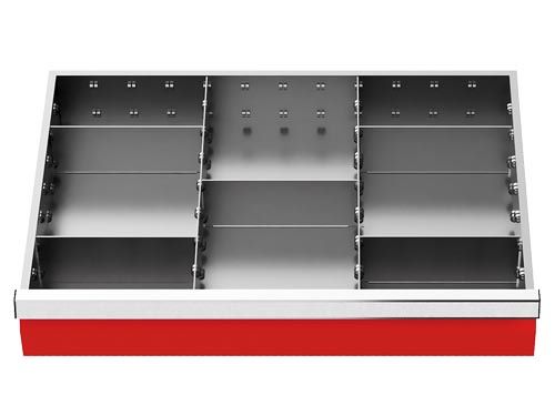 Produktbild Bedrunka+Hirth Metalleinteilung Set 7 teilig R 24-16 Blendenhöhe 75 mm BxTxH 600 x 400 x 75 mm