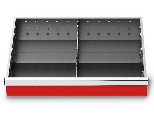 Produktbild Bedrunka+Hirth Metalleinteilung Set 5 teilig R 24-16 Blendenhöhe 100 mm BxTxH 600 x 400 x 100mm