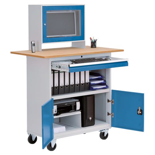Produktbild Bedrunka+Hirth Mobile Office 2 mit Schublade und Flügeltür 980 x 500 x 1044 mm