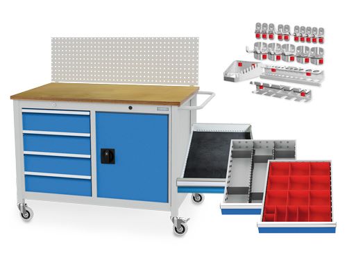 Produktbild Bedrunka+Hirth Mobile Werkbank R 18-24 inklusive Lochplatte 1250 x 750 x 1385 mm