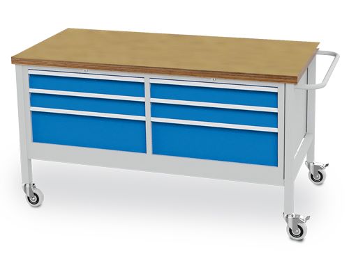 Produktbild Bedrunka+Hirth Mobile Werkbank mit R 24-24 6 Schubladen 1500 x 750 x 860 mm