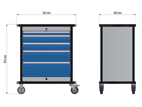 Produktbild Bedrunka+Hirth Mobiler Werkzeugwagen Maxmobile 1 Rollenausführung H 912 mmm bild 2