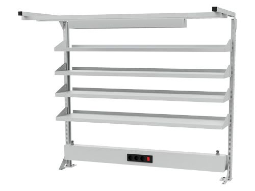 Produktbild Bedrunka+Hirth Multiwand Aufbau mit Energiekanal sowie 4 Fachböden 1500 x 1250 mm