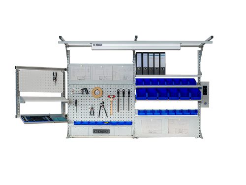 Produktbild Bedrunka+Hirth Multiwand Aufbau mit Beleuchtung und Geräteschiene 2000 x 1250 mm bild 2