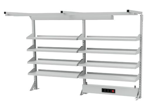 Produktbild Bedrunka+Hirth Multiwand Aufbau Obergestell und Energiekanal mit den Gesamtmaßen 2000 x 1250 mm