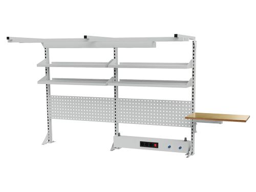 Produktbild Bedrunka+Hirth Multiwand Aufbau mit Geräteschiene und Schwenkarm 2000 x 1250 mm