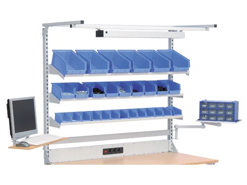 Produktbild Bedrunka+Hirth Multiwand Aufbau workergo 1 Energiekanal 3 Fachböden 1500 x 750 x 1250 mm