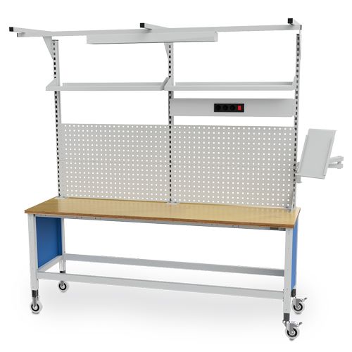 Produktbild Bedrunka+Hirth Multi-Wand-Aufbau workergo Breite 2000 mit Obergestell , 1x Energiekanal, 4x Loc