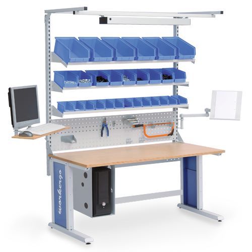 Produktbild Bedrunka+Hirth Multiand Aufbau workergo Lochplatte und 3 Fachböden 1500 x 750 x 1250 mm bild 1